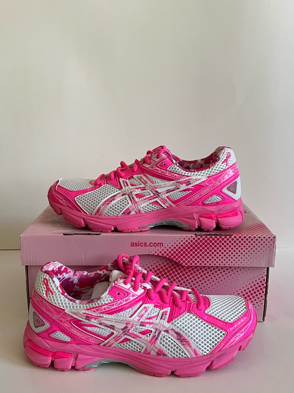 ASICS Kids Hot Pink and White Trail Sneakers